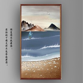 北欧风油画大海海景装饰画