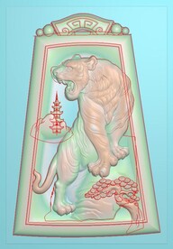 上山虎精雕图 