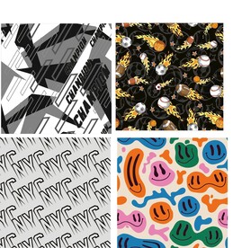 足球 满印 字母 笑脸 NY 