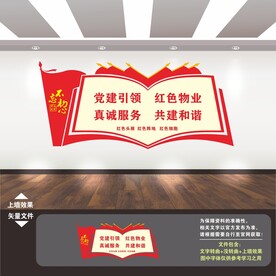 红色物业文化墙
