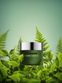 草本精华化妆品海报背景