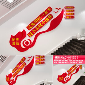 民族团结楼道文化墙