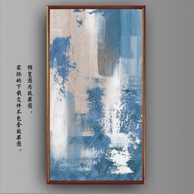 侘寂风抽象蓝色水墨装饰油画