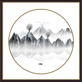 圆形山水画