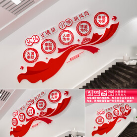 红十字会楼道文化墙