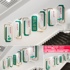 保护环境楼道文化墙