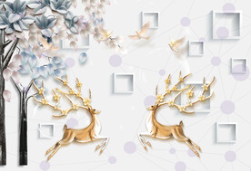 轻奢装饰画 麋鹿