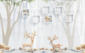 轻奢装饰画 麋鹿