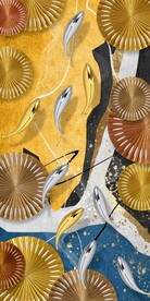 现代几何抽象九鱼图