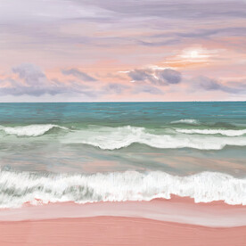 轻奢装饰画 海边风景画