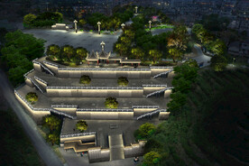 茶山公园古建景观夜景灯光亮化