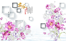 电视背景墙 家和富贵