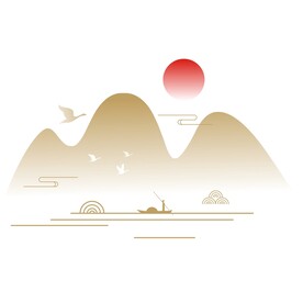 中国风古典山水山形山纹云纹水纹