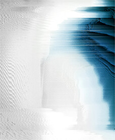 轻奢装饰画 蓝线条抽象画 波纹