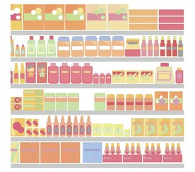 超市货架矢量