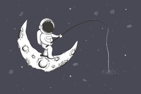 卡通外星人太空儿童背景墙纸