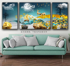 三联画 沙发背景挂画