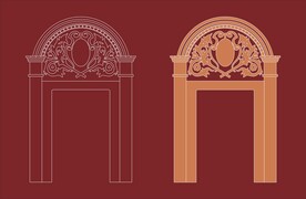 一大会址门楣拱形堆塑花饰