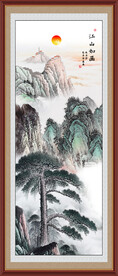 国画迎客松