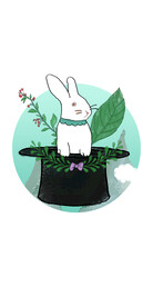 插画兔子小清新手绘