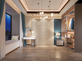 现代轻奢卧室背景墙空场景