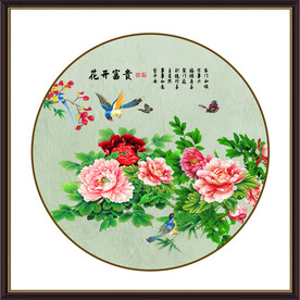 圆形花鸟图