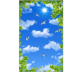 蓝天白云绿叶鸽子