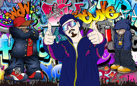 街头嘻哈涂鸦背景墙