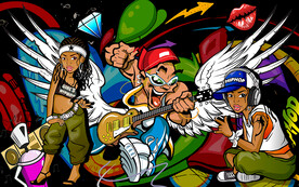 嘻哈涂鸦摇滚背景墙