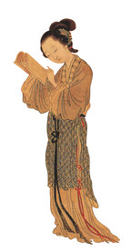 仕女图   李香君小像   