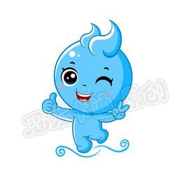 卡通浪花水精灵