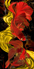 轻奢简约清新鎏金鱼玄关