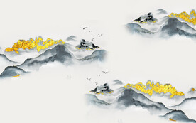 轻奢装饰画 新中式山水风景画