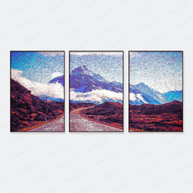 山路山峰山脉优美风景装饰画