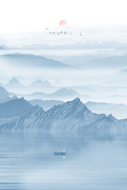 竖幅山水画
