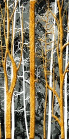 金色发财树风景山水玄关