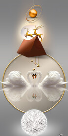 麋鹿几何天鹅装饰画玄关