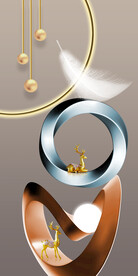 立体几何麋鹿玄关