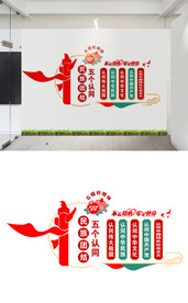 民族团结五大认同文化墙设计