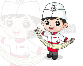 卡通拉面厨师师傅