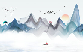 轻奢装饰画 新中式山水画