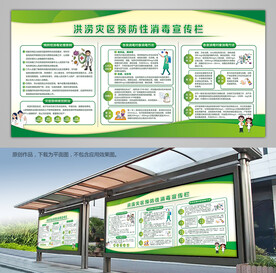洪涝灾区预防性消毒宣传栏背景板