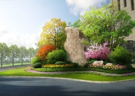 组团五重绿化景石