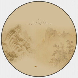 圆形山水画