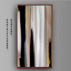 抽象金色油画玄关装饰画