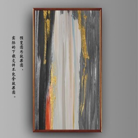 抽象金色油画玄关装饰画