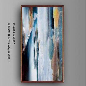 抽象金色油画玄关装饰画