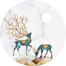 轻奢装饰画 麋鹿石头