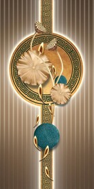 金色九鱼图荷花玄关