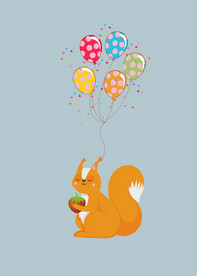 气球 松鼠